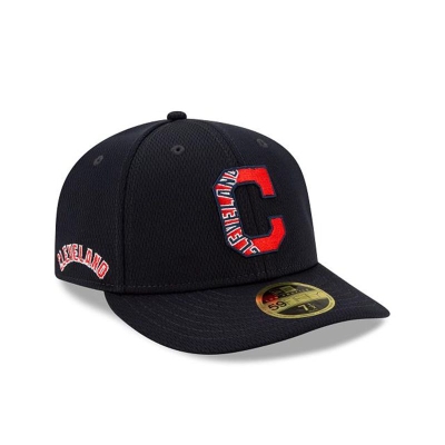 Blue Cleveland Indians Hat - New Era MLB 2021 Spring Training Low Profile 59FIFTY Fitted Caps USA6780234